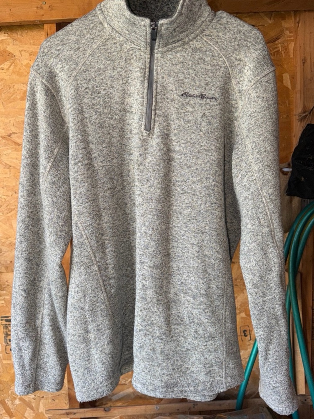 Eddie Bauer Gray Sherpa-Lined Pullover